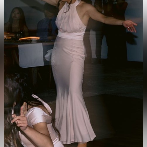 ASOS light pink size 2 halter bridesmaid dress - Picture 2 of 5